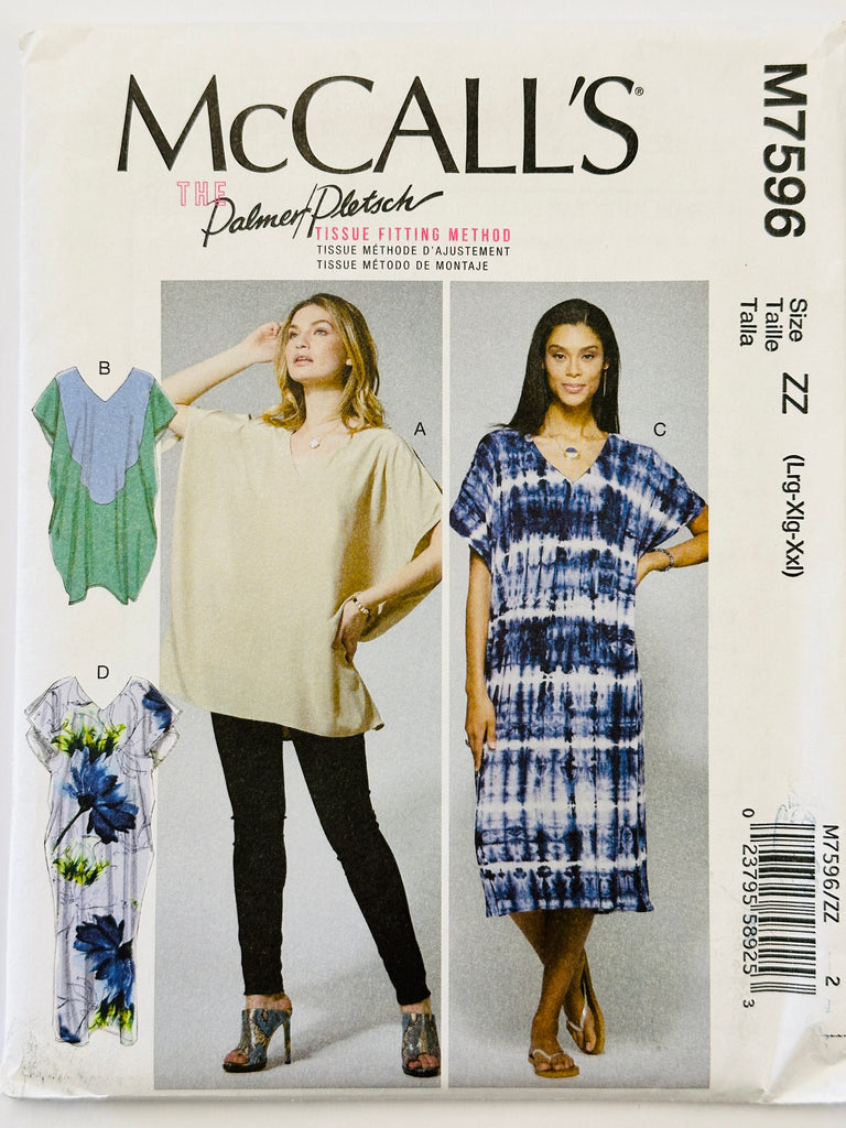 TUNIC & DRESSES : McCall’s Sewing Pattern Palmer Pletsch 2017 Size LRG-XLG-XXL Uncut FF *M7596