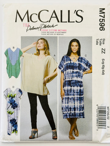 TUNIC & DRESSES : McCall’s Sewing Pattern Palmer Pletsch 2017 Size LRG-XLG-XXL Uncut FF *M7596