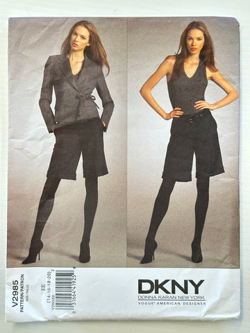 MISSES' JACKET & SHORTS: Vogue American Designer DKNY Donna Karan Sewing Pattern 2007 Size 14-20 Complete FF *V2985