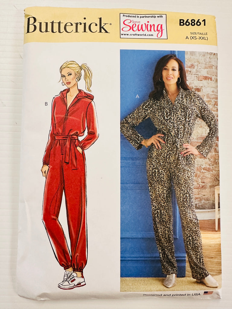 MISSES' JUMPSUIT, SASH & BELT: Butterick 'Love Sewing Magazine' Sewing Pattern 2021 Sizes XS-XXL Uncut FF *B6861