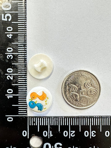 THREE BUTTONS LEFT: Vintage? Novelty Buttons Two Birds on White Shank 13mm