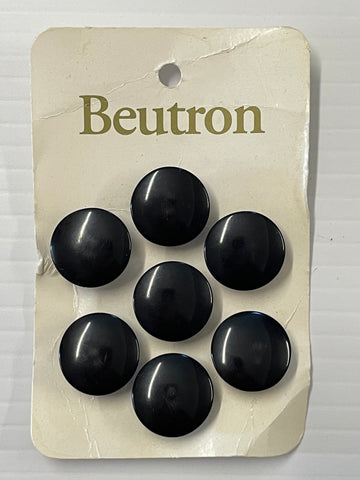 ONE CARD ONLY: Beutron Buttons x7 Black Shank 17mm