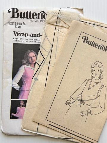 WRAP-AND-GO SWEATER: Butterick Sewing Pattern Unused 1970s Ladies Size 12 *6998