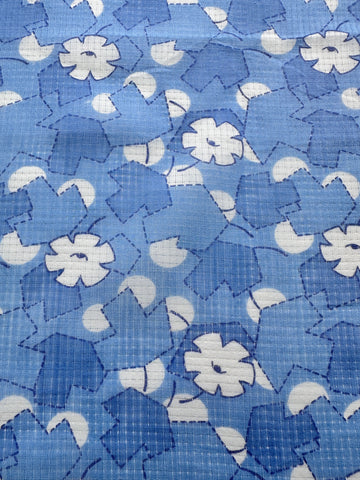 3.5m LEFT: Vintage Fabric MCM 1950s Fancy Weave Cotton Dress Overlay British Manufacture
