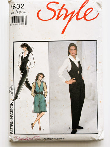JUMPSUIT IN TWO LENGTHS: Style Sewing Pattern 1990s Size 12 Complete *1832