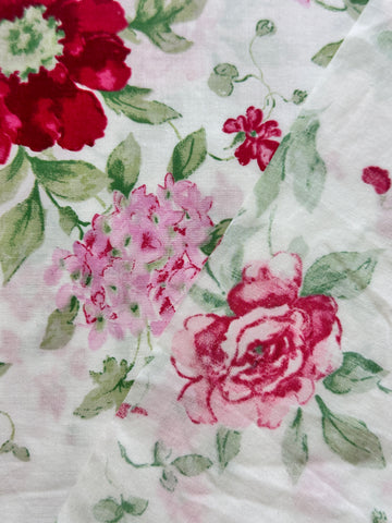 1.5m LEFT: Vintage Fabric Cotton Blend Sheeting 2000s Laura Ashley 130cm cm Wide