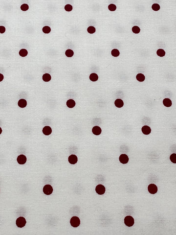 1m LEFT: Vintage Fabric Cotton Blend Sheeting 2000s Laura Ashley Red/Pink Dots on White 130cm cm Wide