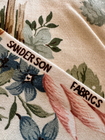 Vintage Fabric Sanderson Chatsworth Cotton Sateen Delicious Floral w/ Vine 60cm Wide