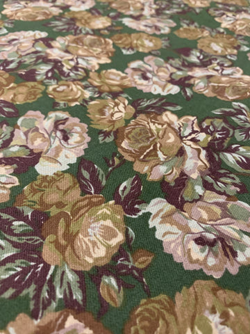 ON CLEARANCE: Modern Soft Dress Cotton Blend w/ Dark Muted Floral 144cm x 250cm
