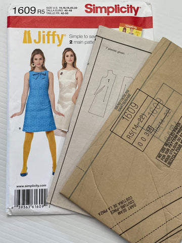 MOD DRESS: Simplicity Jiffy 2013 factory folded sizes 14-22 *1609