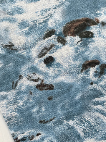 1m LEFT: Elizabeth's Studio Landscape Medley Water Over Rocks Quilt Cotton