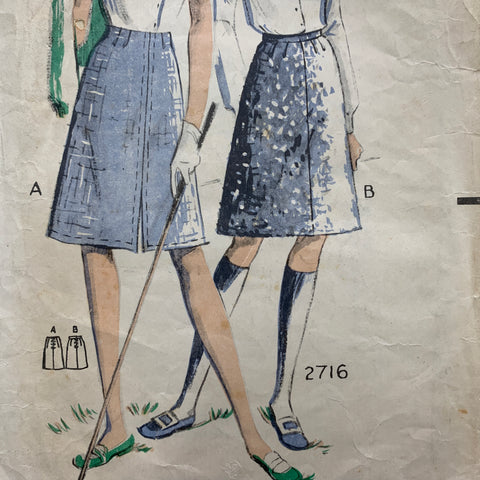 SKIRT: Vintage 1960s easy-to-make skirt Weigel's waist 30" *2716