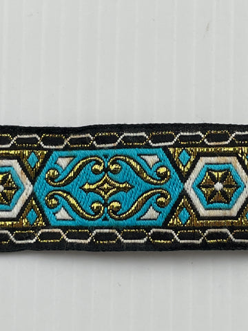 1m LEFT: woven Middle Eastern influence vintage 1970s? cotton braid trim 30mm wide