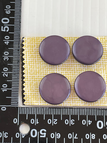 ONE SET ONLY: Vintage Beutron 4 x lustrous purple plastic shank buttons on card 19mm