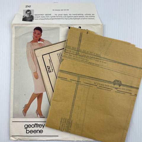 GEOFFREY BEENE DRESS: Vogue American Designers 1980s size 10  uncut *2747