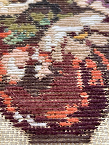 Unworked Vintage 1970s 80s Heirloom Needlpoint Masterpieces Tramme Tapestry w/ Wool