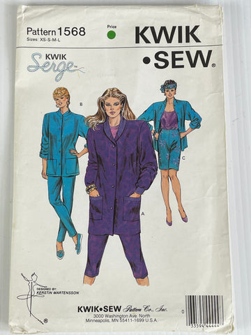 JACKET & TIGHTS: Kwik Sew 1986 sizes 8-20 factory folded Kerstin Martensson *1568