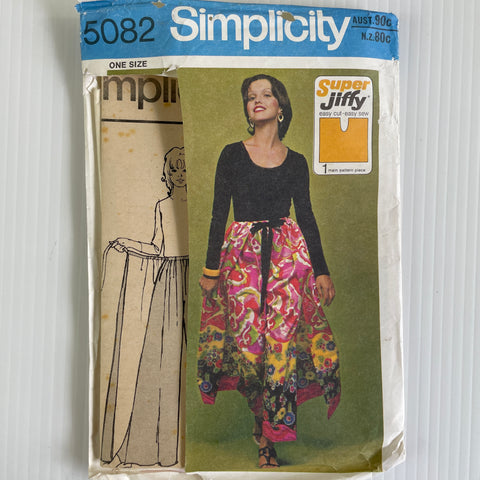 SUPER JIFFY PANT SKIRT: Simplicity OSFA S-M-L 1972 Uncut/ FF *5082