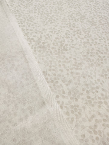 Modern Fabric Quilt Cotton Pale Cool Grey All Over Twigs & Buds on White 108cm Wide