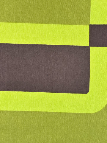 REMNANT Vintage Fabric 1970s Super Graphic Retro Curves Greens Brown Sonata 59cm x 41cm