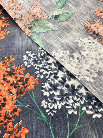REMNANT Vintage Fabric Crisp Cotton 1950s MCM 44cm x 44cm