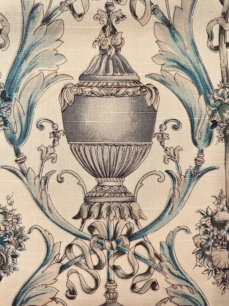 Vintage Fabric Giralda Pepe Penalver Spain Hand Printed Linen Cotton Upholstery 70cm Wide