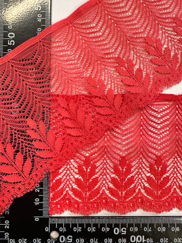 Vintage Trim Synthetic Lace 80s? 90s? Tomato Red Lingerie 85mm Wide