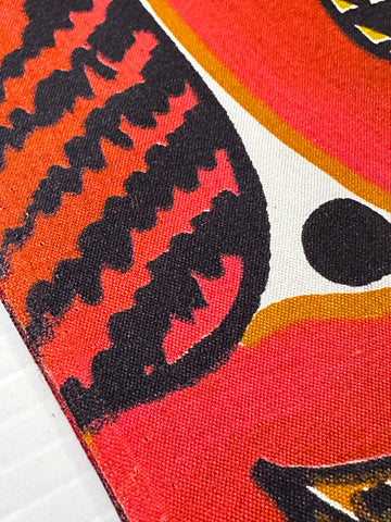 LAST PIECE Vintage Fabric 1960s? Super Special Intense Colours Fruit Leaves Cotton 88cm x 50cm