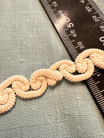 Vintage White Corded Knot Trim Mid-Century Made in England HTCB 1.5cm Wide