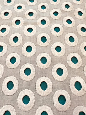 Vintage Fabric 60s 70s Light Weight Cotton Swiss? Eyelet 124cm Wide