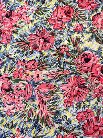 LAST 1/2m: Vintage Fabric 50s Magical Tropical Cotton 88cm x 50cm