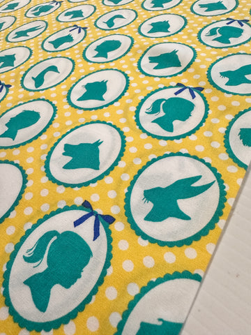 Modern Fabric 2013 Lisette Liesl & Co Yellow Teal Cotton Poplin 108cm x 50cm