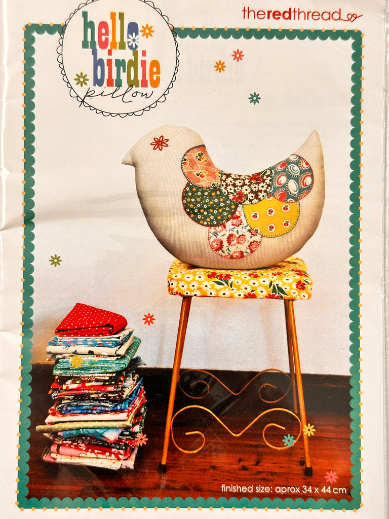 HELLO BIRDIE PILLOW: The Red Thread Sewing Pattern 2010 Complete Lisa Tilse