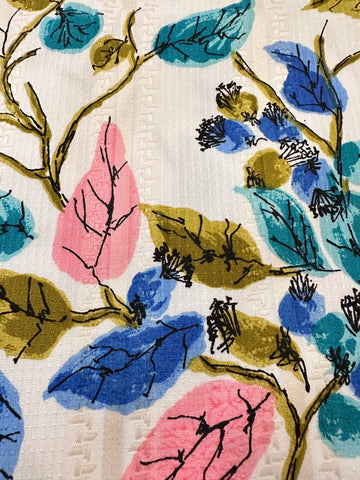 LAST PIECE Vintage Fabric 1960s? 50s? Super Special Legler Italy Textured Cotton 88cm x 50cm