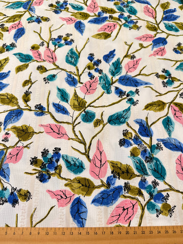 LAST PIECE Vintage Fabric 1960s? 50s? Super Special Legler Italy Textured Cotton 88cm x 50cm