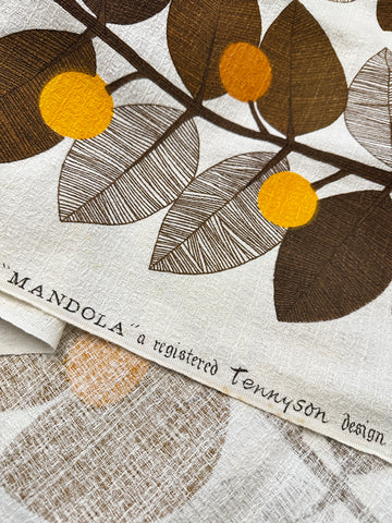 Vintage Fabric 1970s Super Graphic Retro Barkcloth Mandola Tennyson 59cm Wide