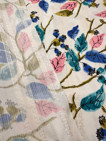 LAST PIECE Vintage Fabric 1960s? 50s? Super Special Legler Italy Textured Cotton 88cm x 50cm