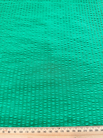 Vintage Tablecloth Unused Cotton Blend 1970s? 80s? Apple Green Seersucker 136cm x 172cm