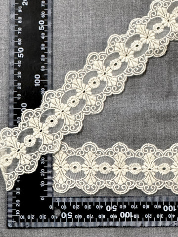 Vintage Cream Lace Trim Mid-Century Intricate 4.3cm Wide