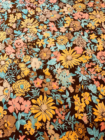 LAST PIECE Vintage Fabric Cotton 80s Does The 40s 110cm x 50cm