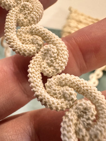 Vintage White Corded Knot Trim Mid-Century Made in England HTCB 1.5cm Wide