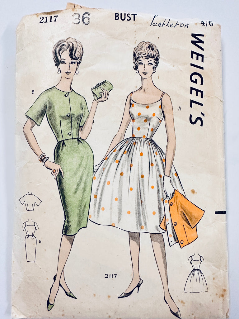 DRESS & JACKET: Weigel’s Sewing Pattern 1950s Bust 36 Incomplete *2117