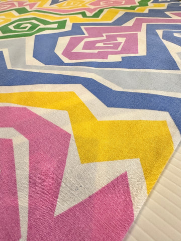 CLEARANCE Vintage Fabric 1980s Cotton Sheeting w/ Memphis Pattern 112cm Wide