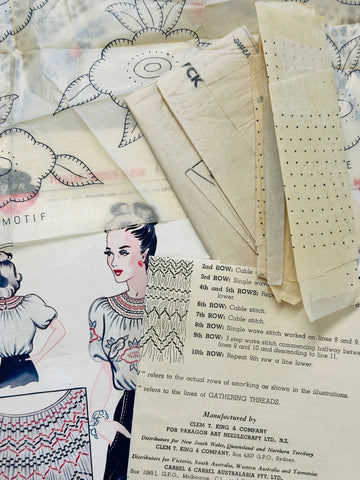 TYROLEAN SMOCKED BLOUSE: Rare Paragon Printed Sewing Pattern 1940s Size 34-38 Bust  *Number 4