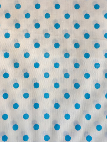 Vintage Fabric 1960s 70s Pale Blue Spot on Cotton Pique 88cm Wide