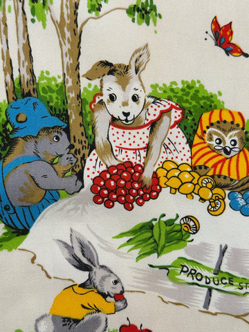 REMNANT Vintage Fabric Soft Furnishing Cotton Blinky Bill 1980s Pin Hole 49cm x 57cm