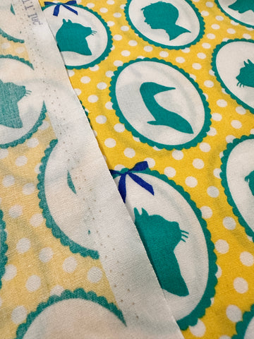 Modern Fabric 2013 Lisette Liesl & Co Yellow Teal Cotton Poplin 108cm x 50cm