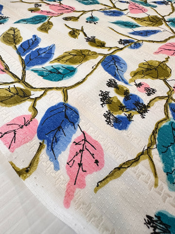 LAST PIECE Vintage Fabric 1960s? 50s? Super Special Legler Italy Textured Cotton 88cm x 50cm