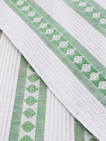 Vintage Fabric 1950s 1960s Cotton Pique w/ Fancy Weave Stripe 88cm Wide