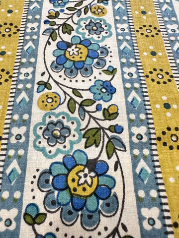 LAST PIECE Vintage Fabric 1960s? York Handprint ‘Lynn’ Cotton 110cm x 50cm